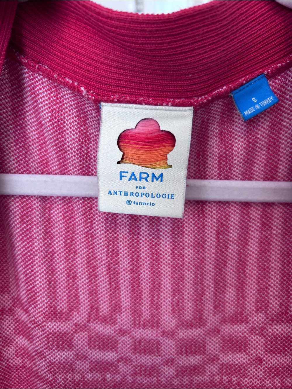 Rare FARM Rio Red Long Cardigan Open Front - Picture 10 of 10